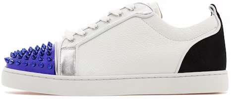Christian Louboutin Louis Junior Spikes Orlato Flat 'White Blue' 1220247CMA3 Christian Louboutin Louis Junior Spikes Orlato Flat 'White Blue' 1220247CMA3