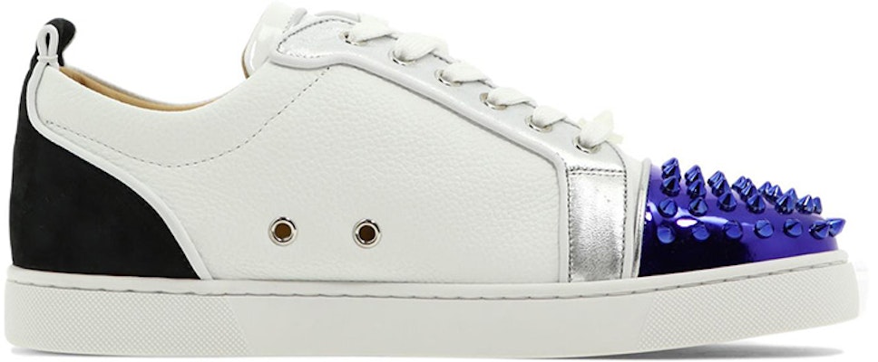 Christian Louboutin Louis Junior Spikes Orlato Flat 'White Blue' 1220247CMA3 Order Christian Louboutin Louis Junior Spikes Orlato Flat 'White Blue' 1220247CMA3