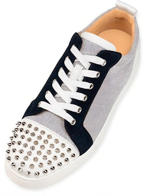 Christian Louboutin Louis Junior Spikes Orlato Flat '白色海軍藍' 1230925-BL9R Shop Christian Louboutin Louis Junior Spikes Orlato Flat '白色海軍藍' 1230925-BL9R