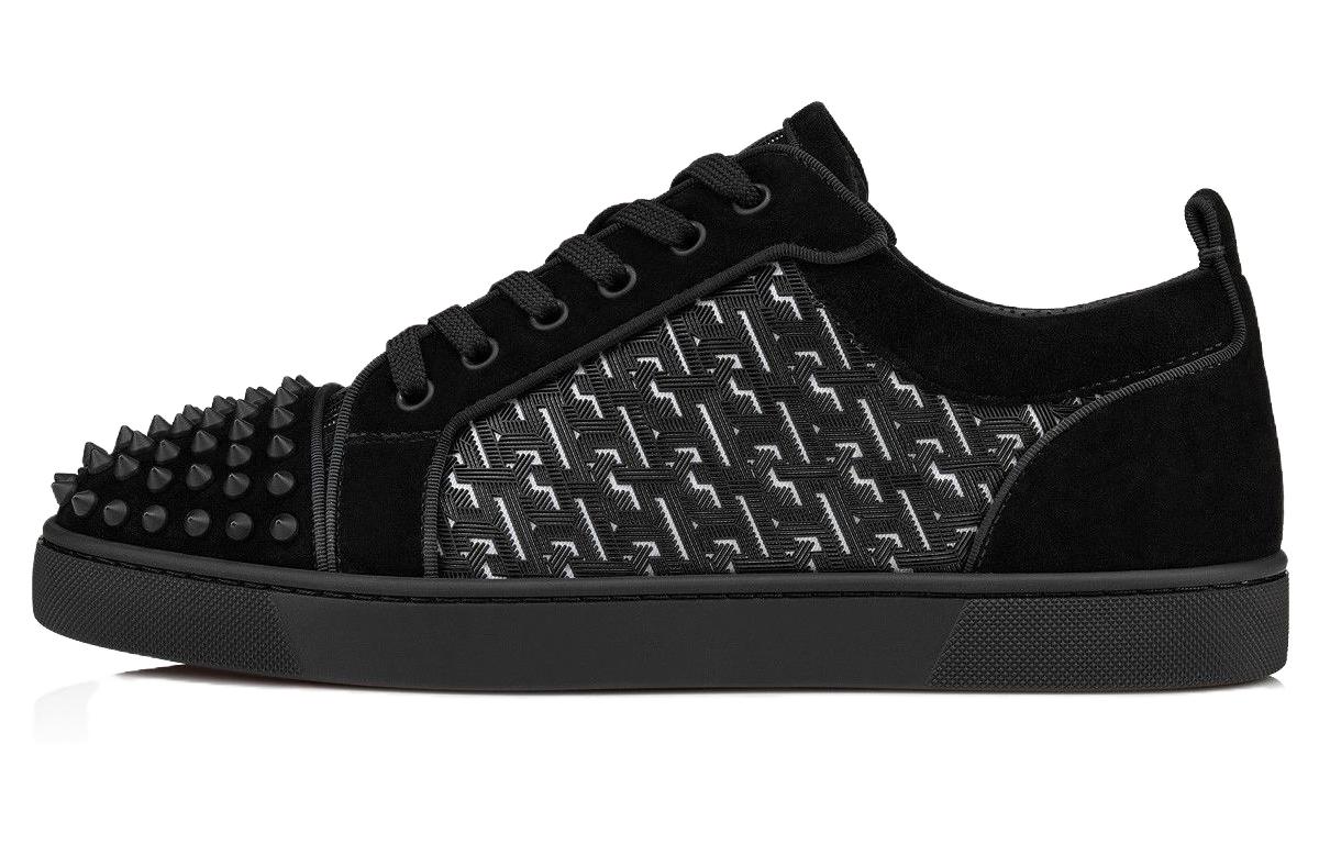 Christian Louboutin Louis Junior Spikes Orlato Low 'Black Suede'