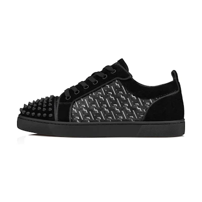 Christian Louboutin Louis Junior Spikes Orlato Low 'Black Suede'