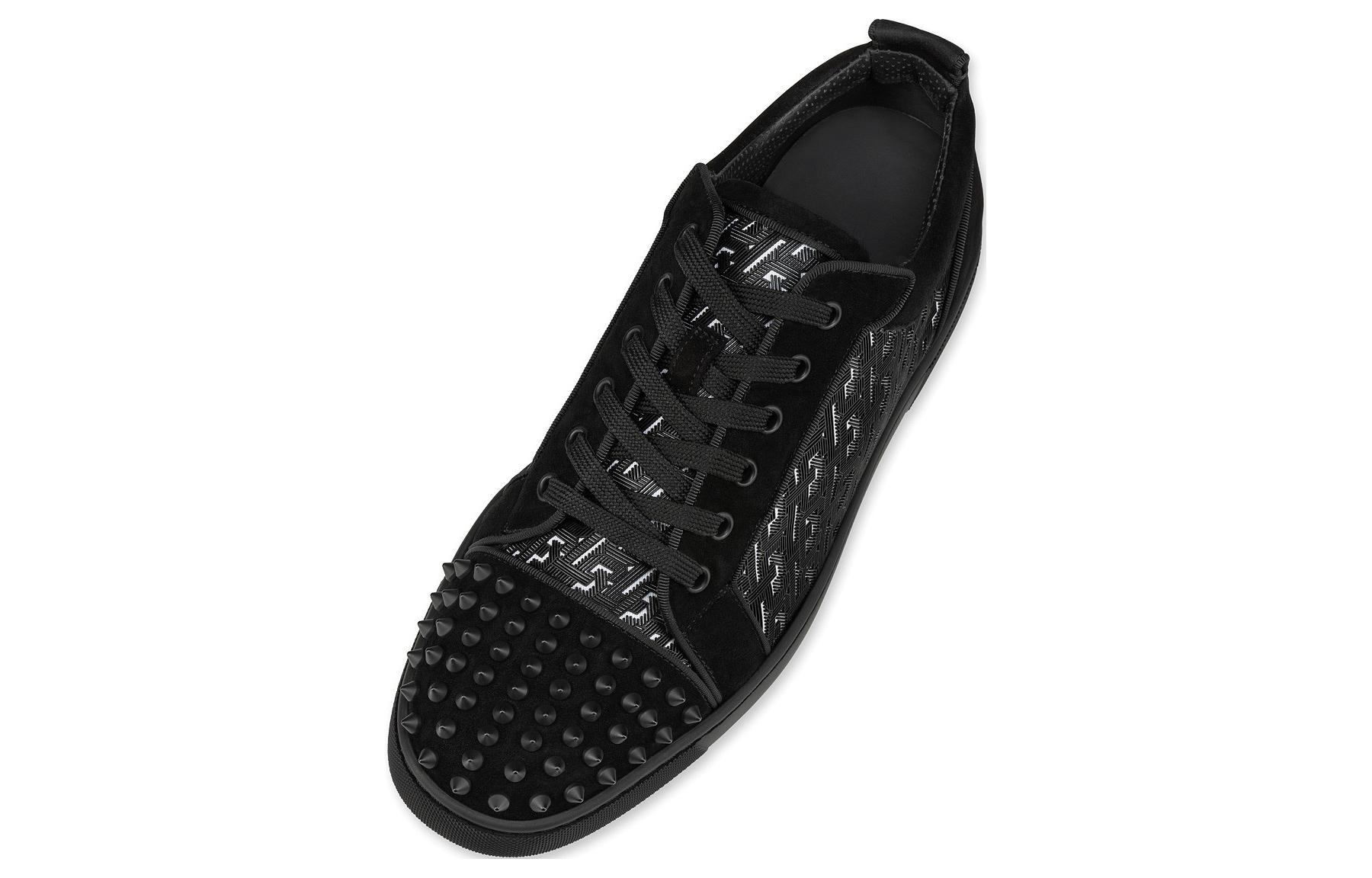 Christian Louboutin Louis Junior Spikes Orlato Low 'Black Suede' 圖 3
