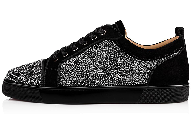 Buy Christian Louboutin Louis Junior Strass Flat 'Hitam' 1180550BK01