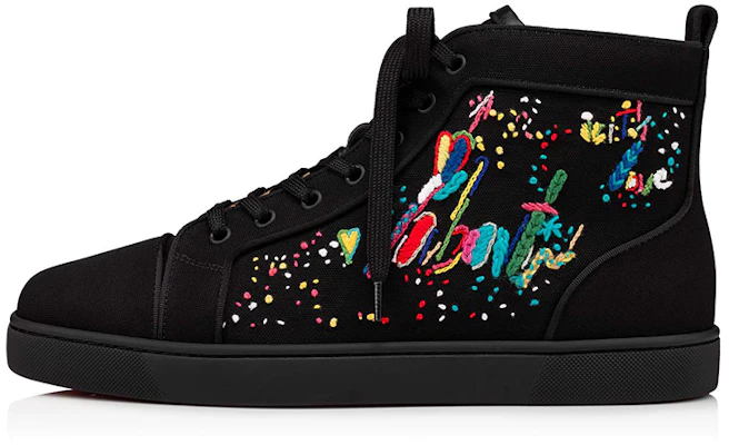 Christian Louboutin Louis Orlato 時尚高筒帆布休閒板鞋 黑色 Buy Christian Louboutin Louis Orlato 時尚高筒帆布休閒板鞋 黑色