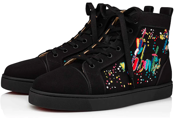 Christian Louboutin Louis Orlato 時尚高筒帆布休閒板鞋 黑色 Order Christian Louboutin Louis Orlato 時尚高筒帆布休閒板鞋 黑色