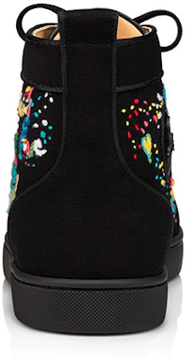 Christian Louboutin Louis Orlato 時尚高筒帆布休閒板鞋 黑色 Shop Christian Louboutin Louis Orlato 時尚高筒帆布休閒板鞋 黑色
