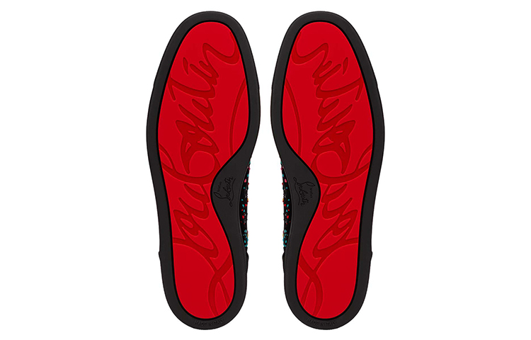 Purchase Christian Louboutin Louis Orlato 時尚高筒帆布休閒板鞋 黑色