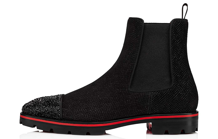 Christian Louboutin Melon Strass 'Black Fashion Chelsea Boot' 1220666B125