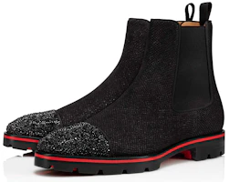 Lookbook Christian Louboutin Melon Strass 'Sepatu Boot Chelsea Fashion Hitam' 1220666B125