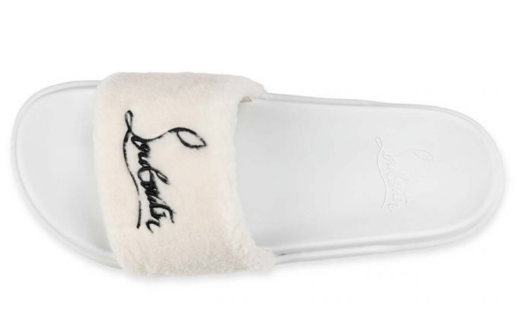 Christian Louboutin Navy Pool Flat Slide 'White' 圖 3