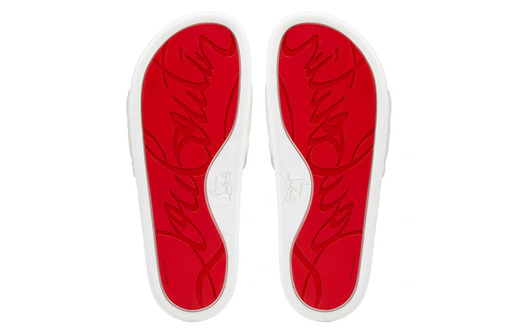 Christian Louboutin Navy Pool Flat Slide 'White' 圖 5