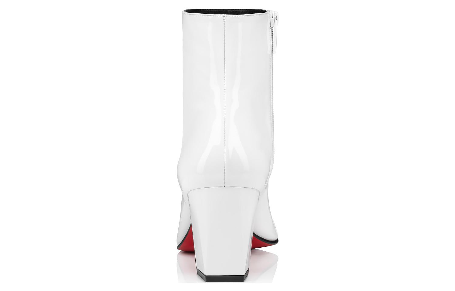 Christian Louboutin Patent Leather Zippered Pointed-Toe High Heel Booties 8cm 'White' 圖 4