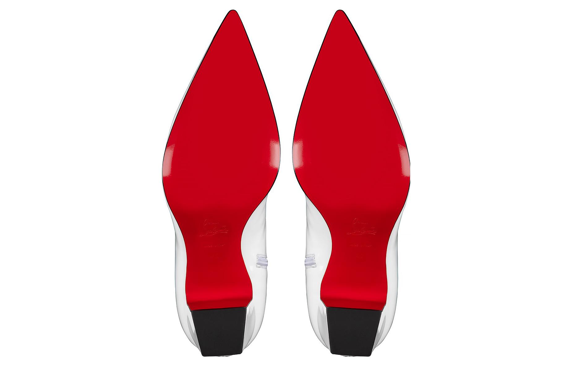 Christian Louboutin Patent Leather Zippered Pointed-Toe High Heel Booties 8cm 'White' 圖 5