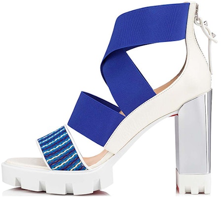 Christian Louboutin Patrouiagoma 'Blue and White Woven Leather Sandal' 3210110J489 Buy Christian Louboutin Patrouiagoma 'Blue and White Woven Leather Sandal' 3210110J489