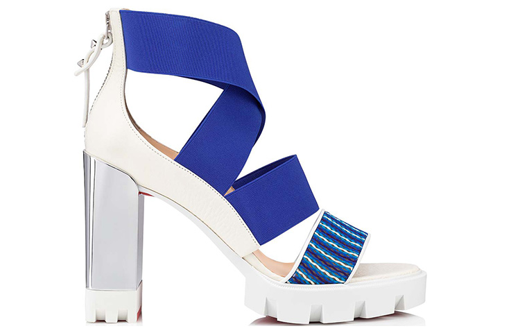 Order 克里斯提·鲁布托蓝白编织皮凉鞋 3210110J489