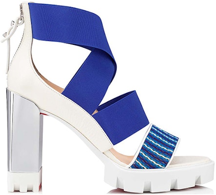 Christian Louboutin Patrouiagoma 'Blue and White Woven Leather Sandal' 3210110J489 Order Christian Louboutin Patrouiagoma 'Blue and White Woven Leather Sandal' 3210110J489