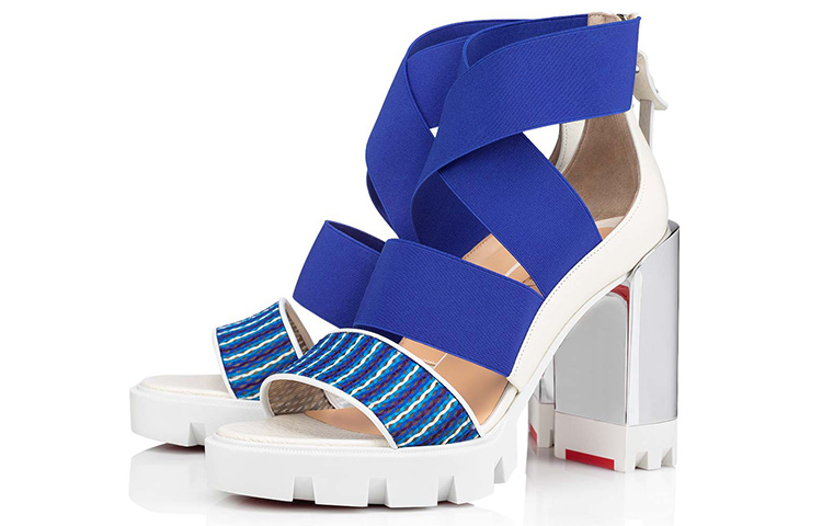 Lookbook 克里斯提·鲁布托蓝白编织皮凉鞋 3210110J489
