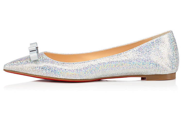 Christian Louboutin Pointy Nodo Flat 'Silver'