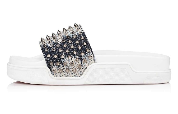 Buy 크리스찬 루부탱 풀펀 슬라이드 "데님 실버" 1221057U172