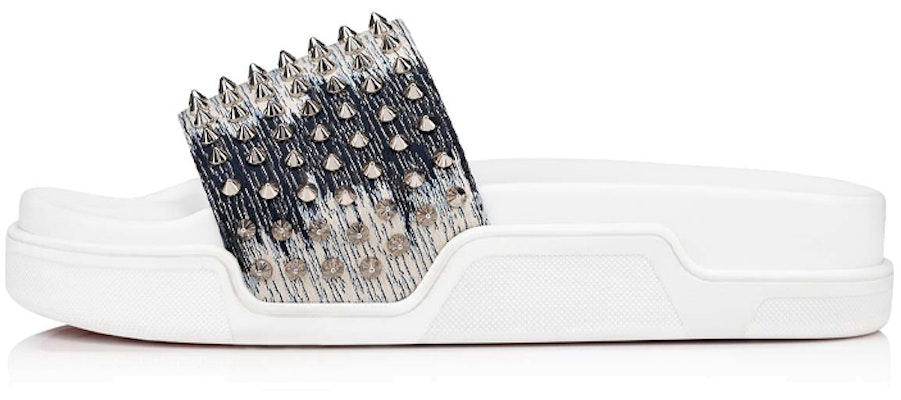 克里斯提·魯布托 泳池趣味拖鞋「牛仔銀色」1221057U172 Buy 克里斯提·魯布托 泳池趣味拖鞋「牛仔銀色」1221057U172