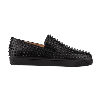 Christian Louboutin Roller Boat Flat Spikes 'Black'