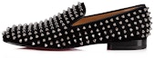 Buy Christian Louboutin Rollerboy Spikes Flat Veau Velours 'Hitam Gelap Gun' 1120153-B002