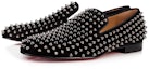 Order Christian Louboutin Rollerboy Spikes Flat Veau Velours 'Hitam Gelap Gun' 1120153-B002