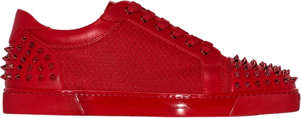 Christian Louboutin Seavaste Spiked Leather Low Red 3190176