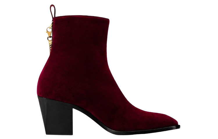 Christian Louboutin Suede Chain-Embellished Ankle Boot 'Red' 圖 2