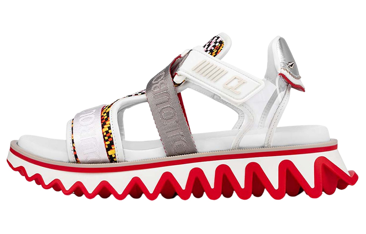 Christian Louboutin Summer Loubishark Flat 'White Red'