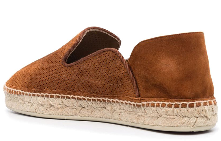 Shop Christian Louboutin Velvet 'Brown Espadrille Flats' 3210448ESPADONC711