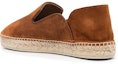 Shop Christian Louboutin Velvet 'Coklat Espadrille Flats' 3210448ESPADONC711