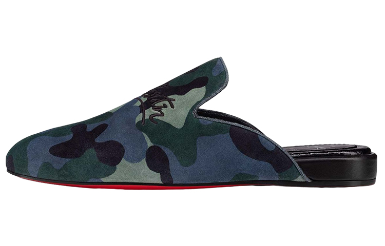 Christian Louboutin Velvet Flat 'Military Green'