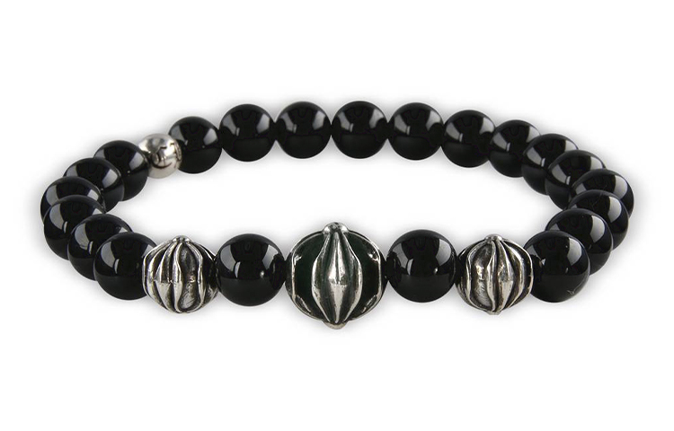 Order Chrome Hearts Gelang Manik Obsidian Hitam 8mm Unisex Couple, Hitam. CH-SL-354