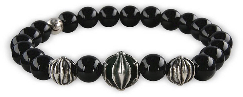 Chrome Hearts Gelang Manik Obsidian Hitam 8mm Unisex Couple, Hitam. CH-SL-354 Order Chrome Hearts Gelang Manik Obsidian Hitam 8mm Unisex Couple, Hitam. CH-SL-354