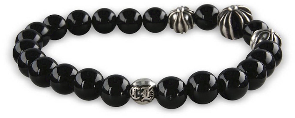 Chrome Hearts Gelang Manik Obsidian Hitam 8mm Unisex Couple, Hitam. CH-SL-354 Lookbook Chrome Hearts Gelang Manik Obsidian Hitam 8mm Unisex Couple, Hitam. CH-SL-354