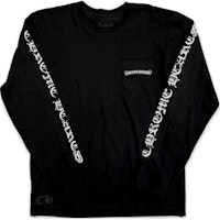 Chrome Hearts Black Crewneck Long Sleeve T-Shirt with Letter Print. CH-7781201 Chrome Hearts Black Crewneck Long Sleeve T-Shirt with Letter Print. CH-7781201