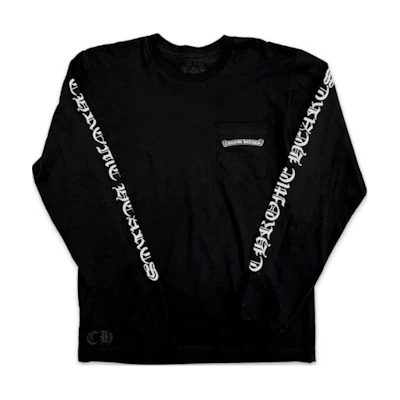 Chrome Hearts Black Crewneck Long Sleeve T-Shirt with Letter Print. CH-7781201