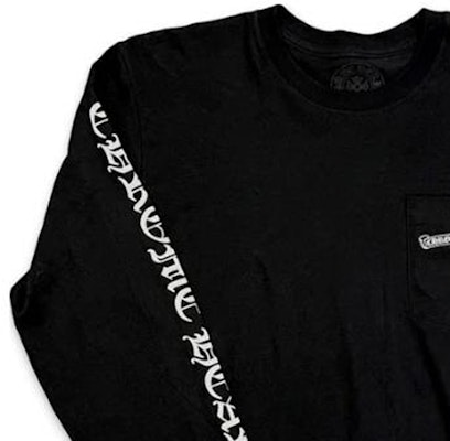 크롬하츠 블랙 크루넥 긴팔 티셔츠 레터 프린트. CH-7781201 Shop 크롬하츠 블랙 크루넥 긴팔 티셔츠 레터 프린트. CH-7781201