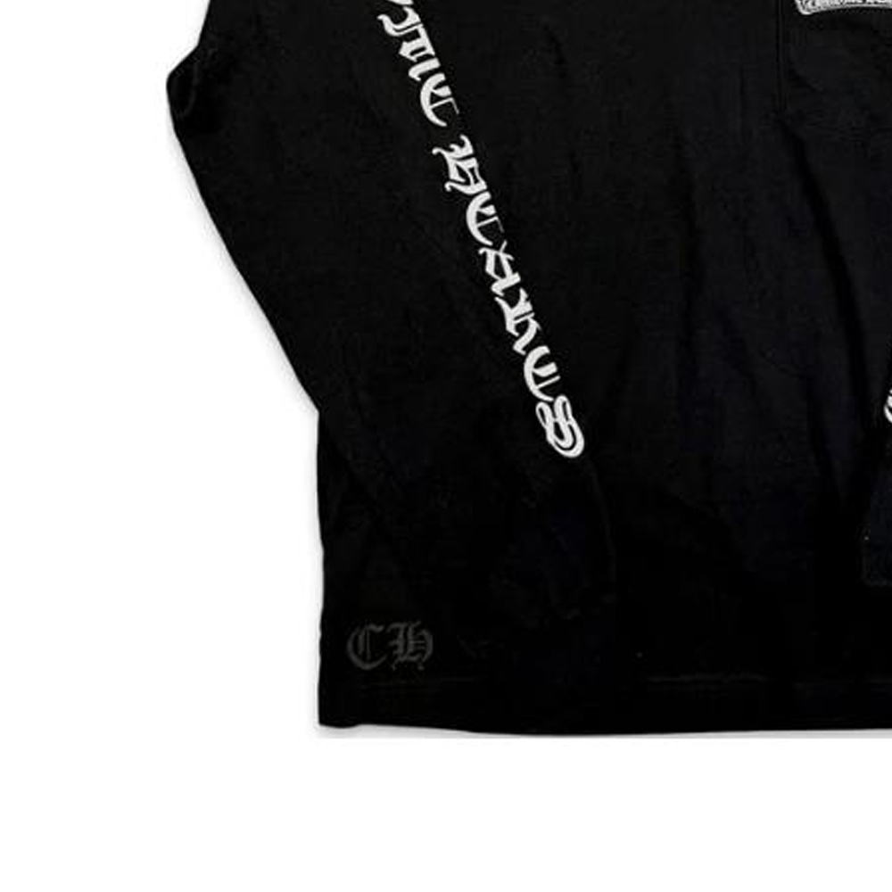 Purchase 크롬하츠 블랙 크루넥 긴팔 티셔츠 레터 프린트. CH-7781201