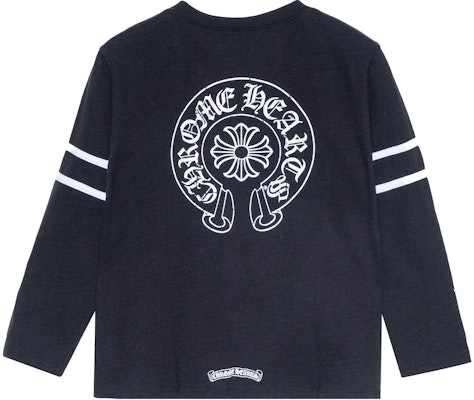 Chrome Hearts Colorblock Striped Crewneck Long Sleeve Tee - Black CH-07665 Lookbook Chrome Hearts Colorblock Striped Crewneck Long Sleeve Tee - Black CH-07665