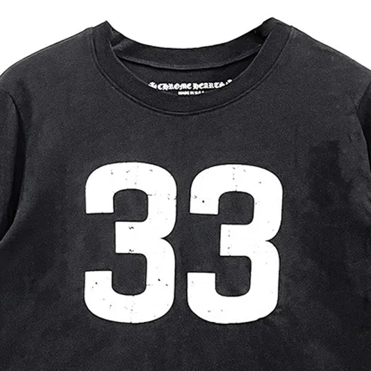 Shop Chrome Hearts Camiseta Negra de Rayas con Mangas Largas y Cuello Redondo Colorblock CH-07665