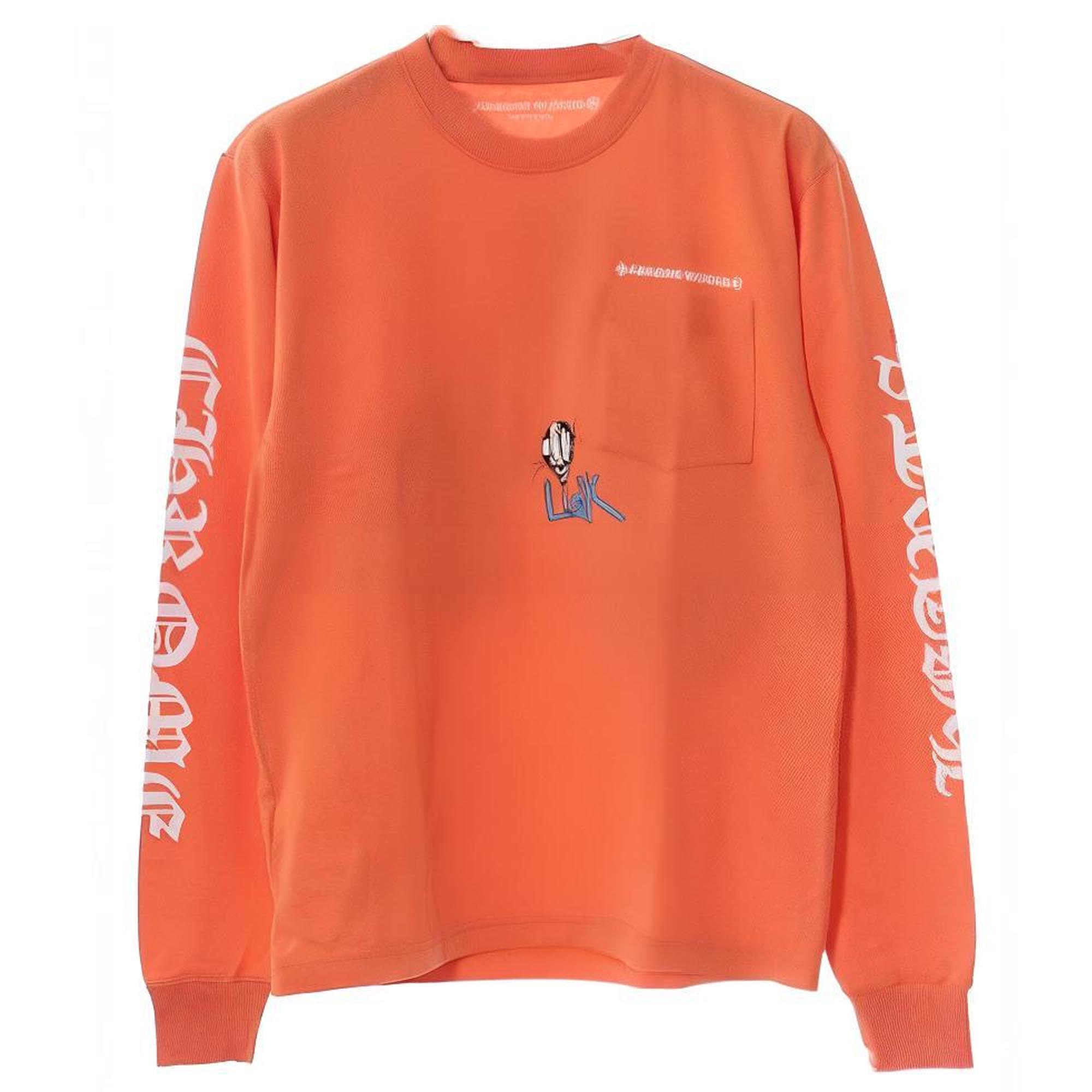 Chrome Hearts Alphabet Print Crewneck Long Sleeve Sweatshirt Orange () CH-0000148