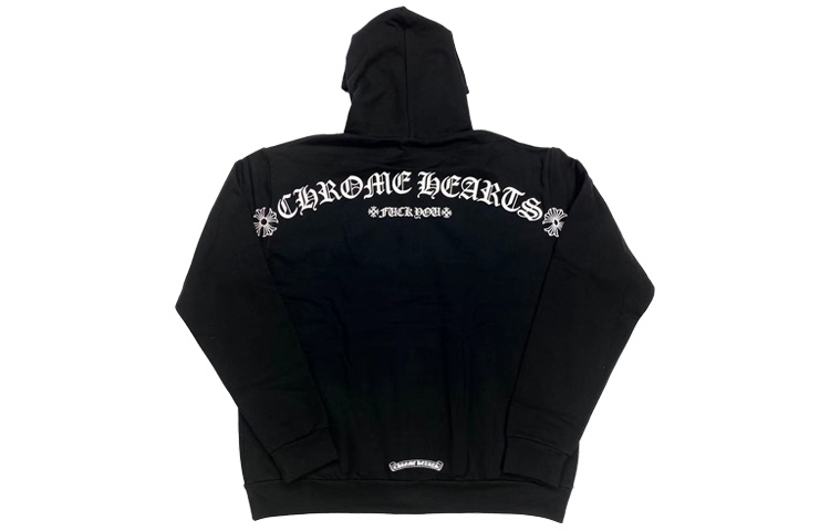 Order Chrome Hearts Hoodie Zipper Fleece Unisex Warna Hitam dengan Back Print CH-074-19