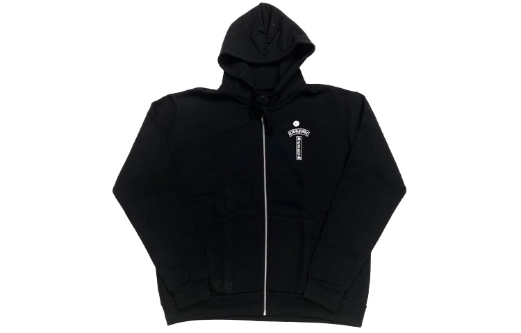 Lookbook Chrome Hearts Hoodie Zipper Fleece Unisex Warna Hitam dengan Back Print CH-074-19