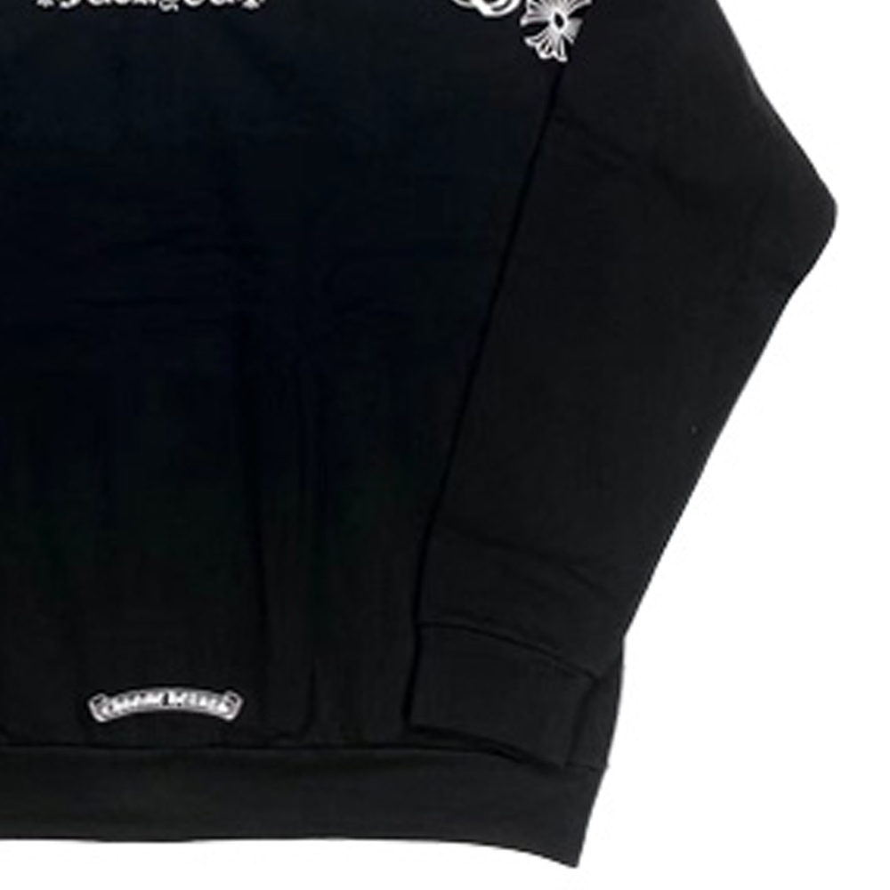 Sizing Chrome Hearts Hoodie Zipper Fleece Unisex Warna Hitam dengan Back Print CH-074-19