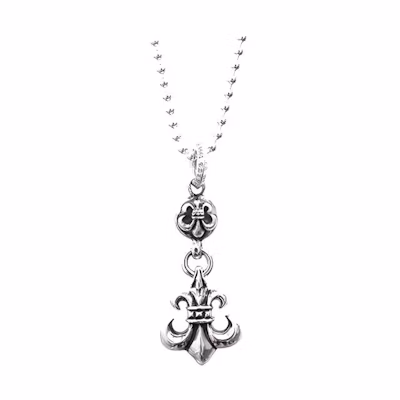 Chrome Hearts Basic Crossball 925 Silver Necklace Unisex Silver CH-XL-852