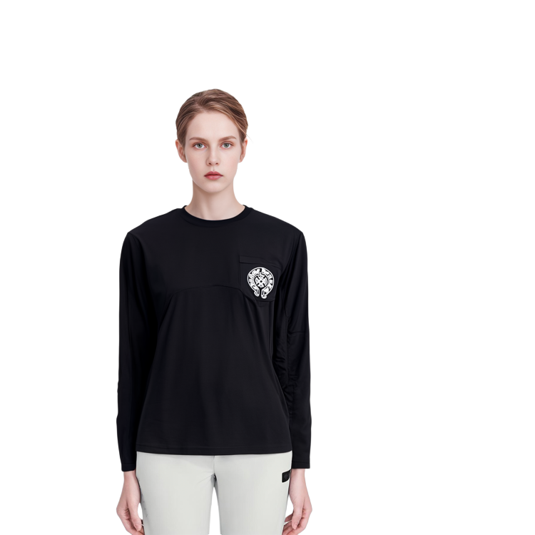 Purchase Chrome Hearts Beijing Horseshoe Cruz Floral Camiseta Manga Larga Negra Unisex. CH-058