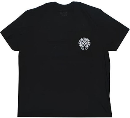 クロムハーツ 北京限定 ホースシュープリント ブラック ユニセックスTシャツ CH-040 Buy クロムハーツ 北京限定 ホースシュープリント ブラック ユニセックスTシャツ CH-040