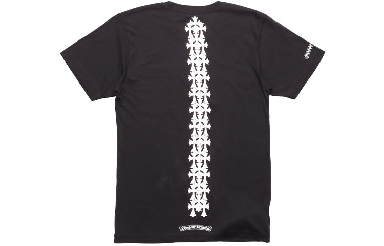 Chrome Hearts Black Cross Print Crewneck T-shirt for Men CH-177